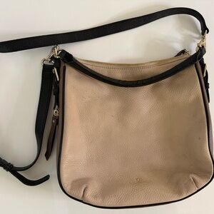 Kate Sade Women's Beige and Black Leather Crossbody Bag